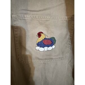 Chicken Eggs Farm Denim Jumper Romper Dress Overalls 90s 2000s Cute Womens Large